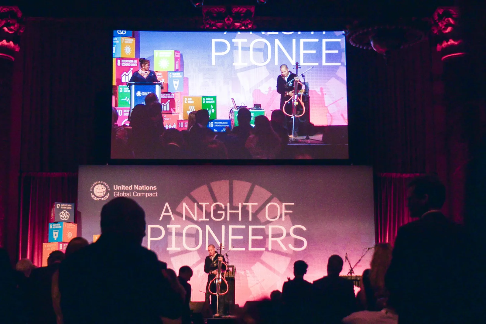 Dana Leong performing Isobel at the United Nations Global Compact Leaders Summit